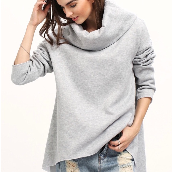 Light Gray Crowl Neck Sweater - Picture 1 of 4